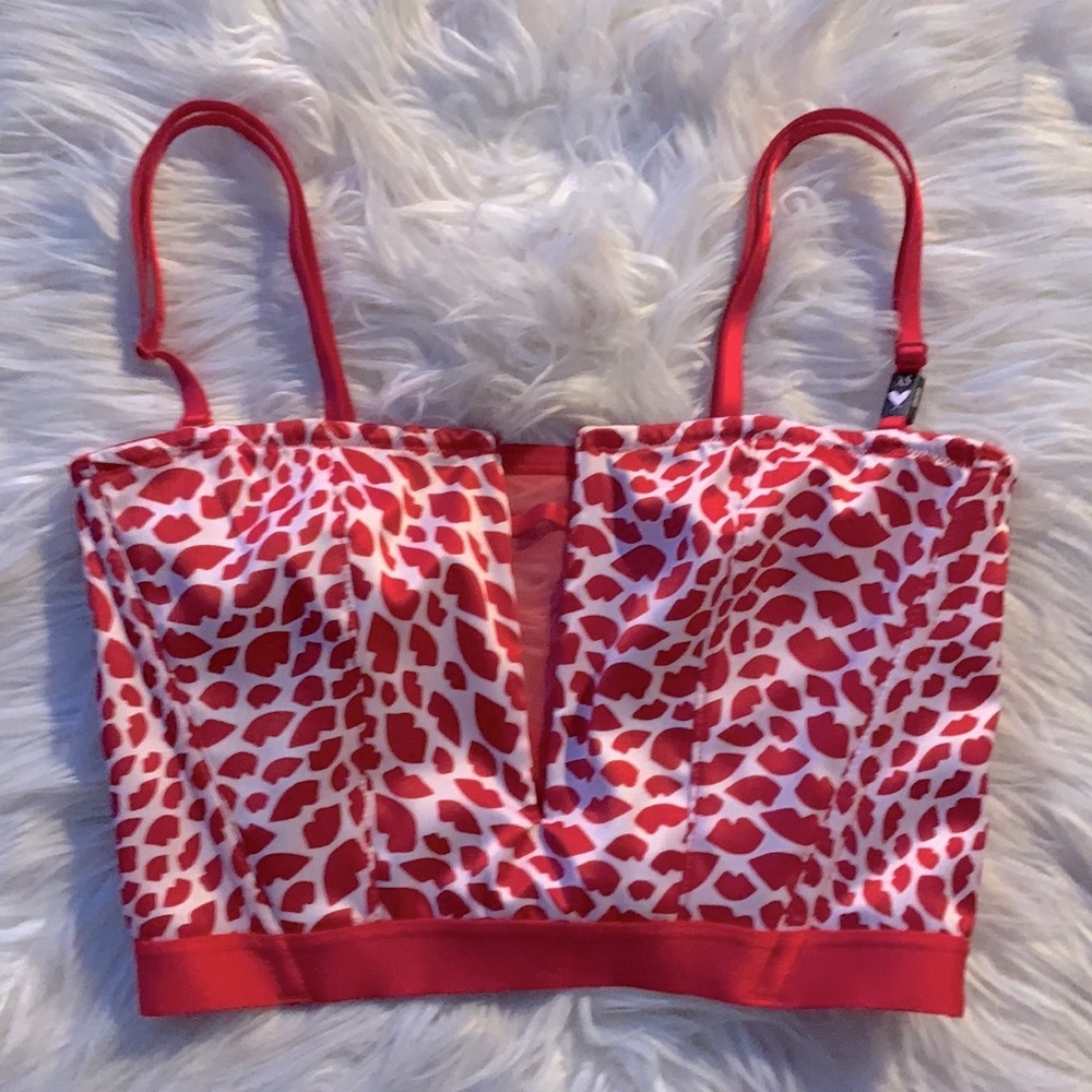 Victoria’s Secret Kiss Lips Valentine’s Boned Longline Corset Bustier